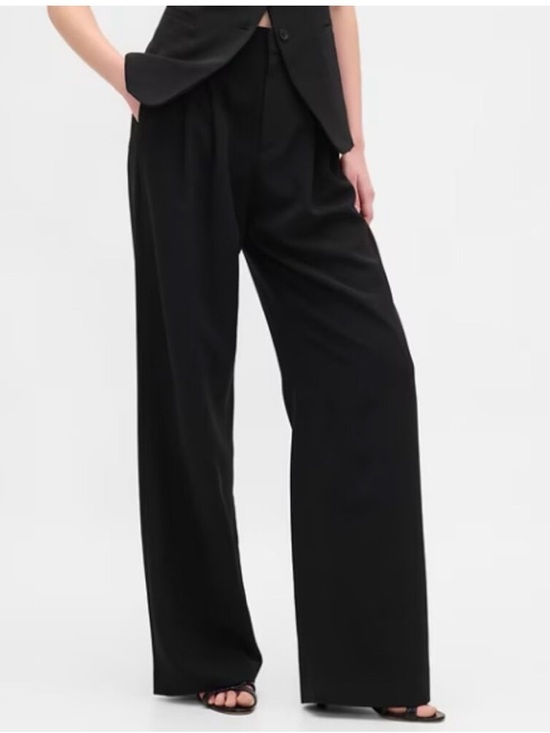 GAP Pants - NEW GAP  Black 365 High Rise Pleated Trousers Wide Leg Pants 90's Size 4